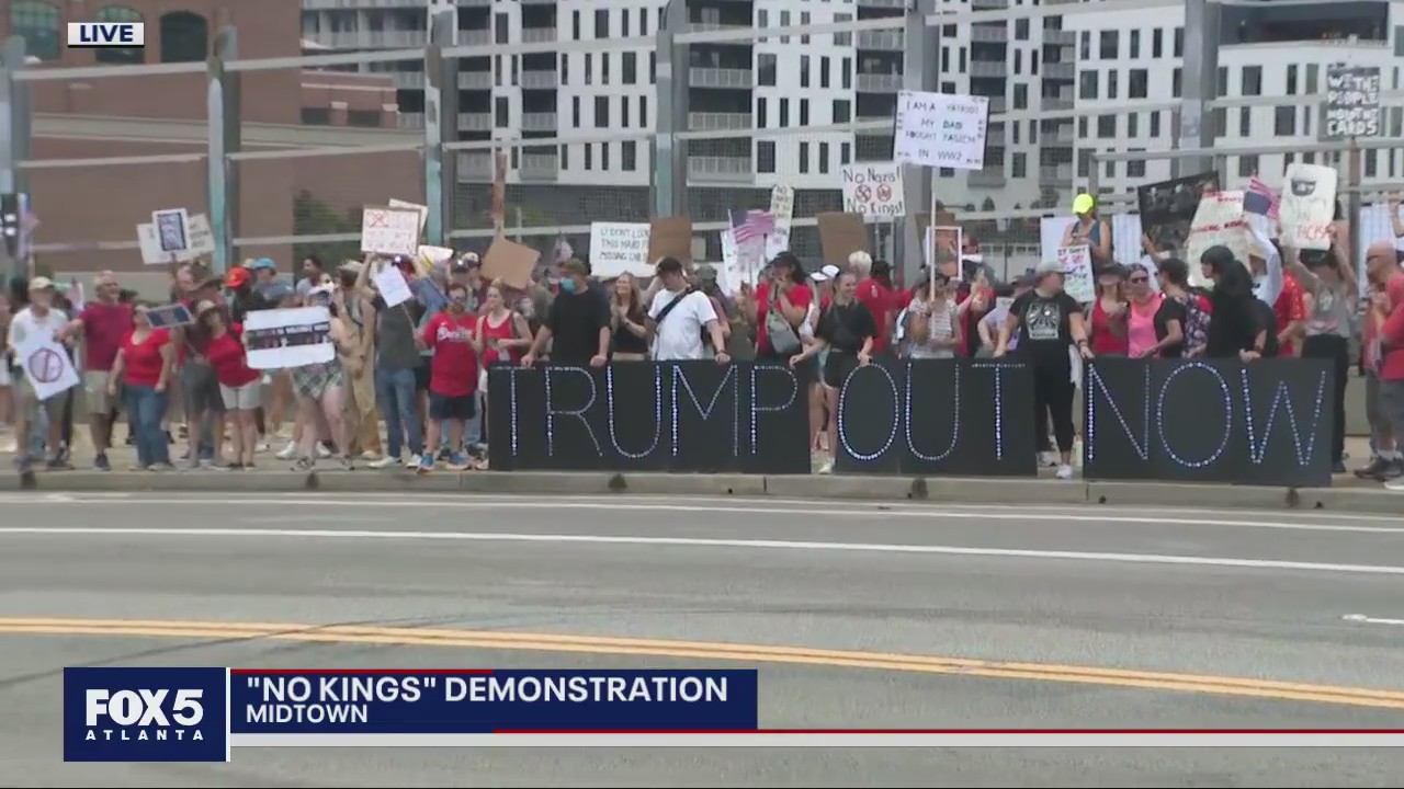 'No Kings' rally: hundreds protest in downtown Atlanta