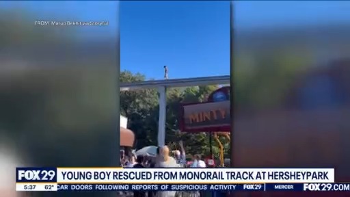 Child spotted walking on Monorail at Hershey Park rescued by guest