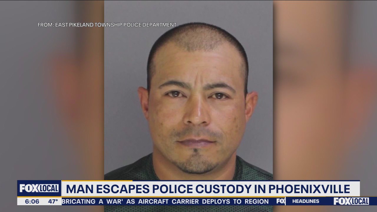 Suspect in handcuffs slips police custody in Pheonixville