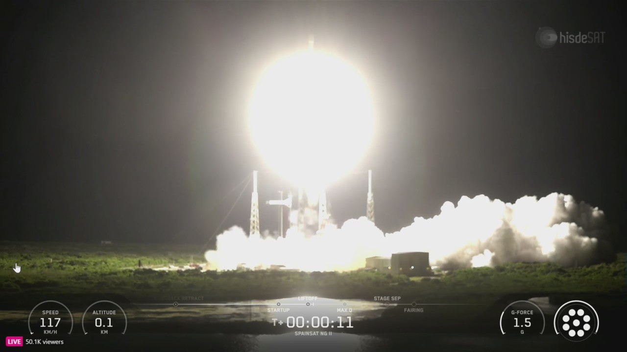 SpaceX launches SpainSat NG II satellite