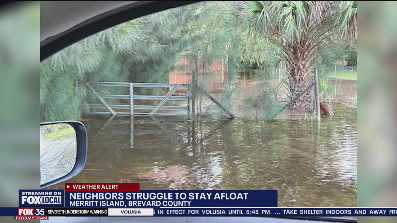Merritt Island roads underwater after flash flooding