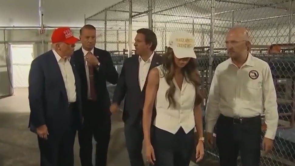Trump tour Alligator Alcatraz in Florida Everglades