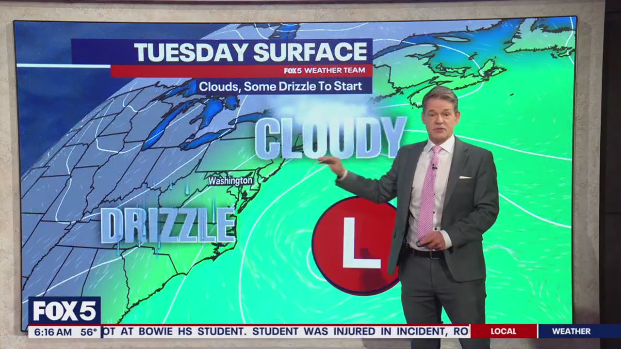 DC weather: Tuesday morning drizzle clears by afternoon