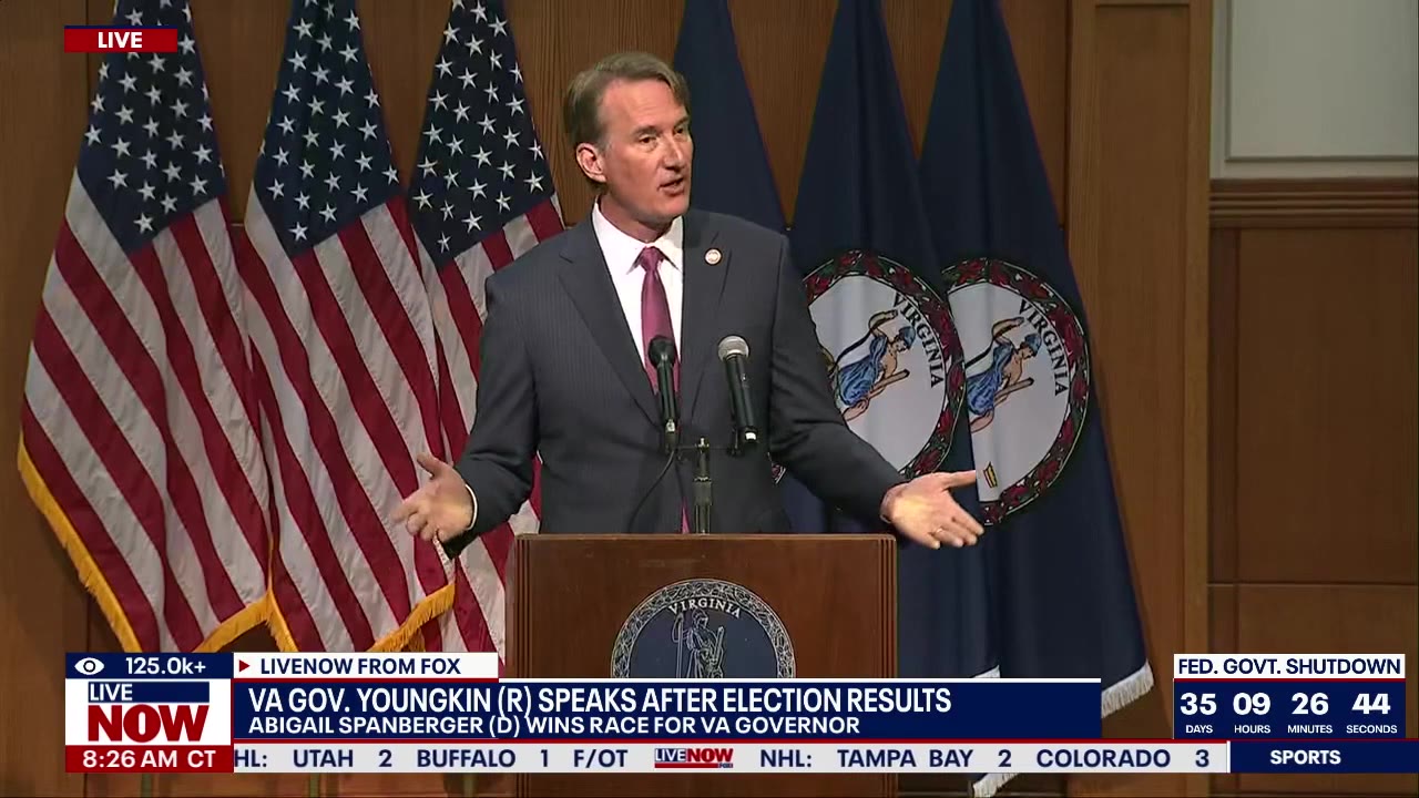 VA Gov. Youngkin speaks after Spanbeger elected