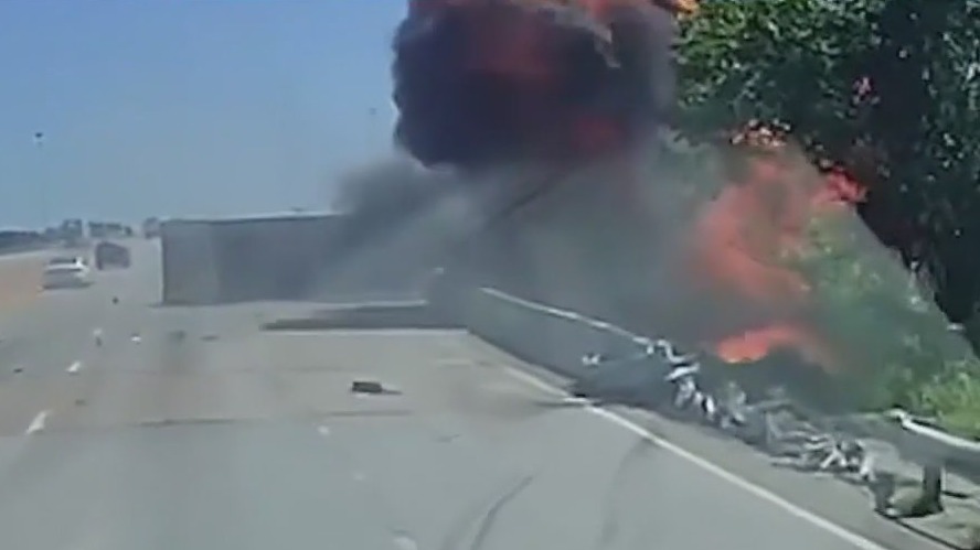 VIDEO: Oklahoma crash leads to fiery explosion