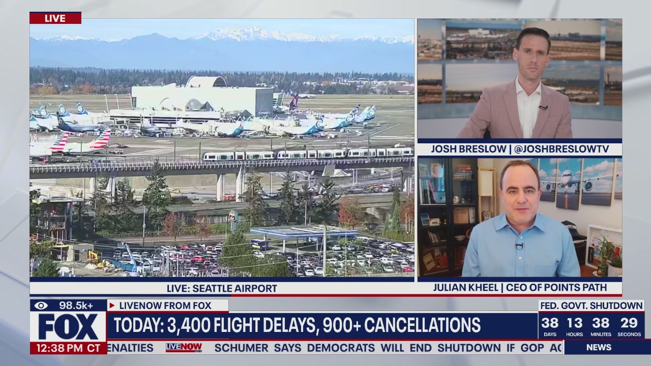 TODAY: 3,400 flight delays, 900 cancellations