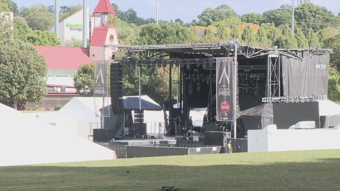 Atlanta Pride festival and parade setup