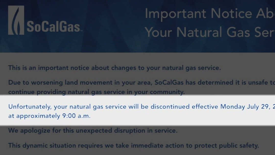 SoCal Gas cutting service to some homes