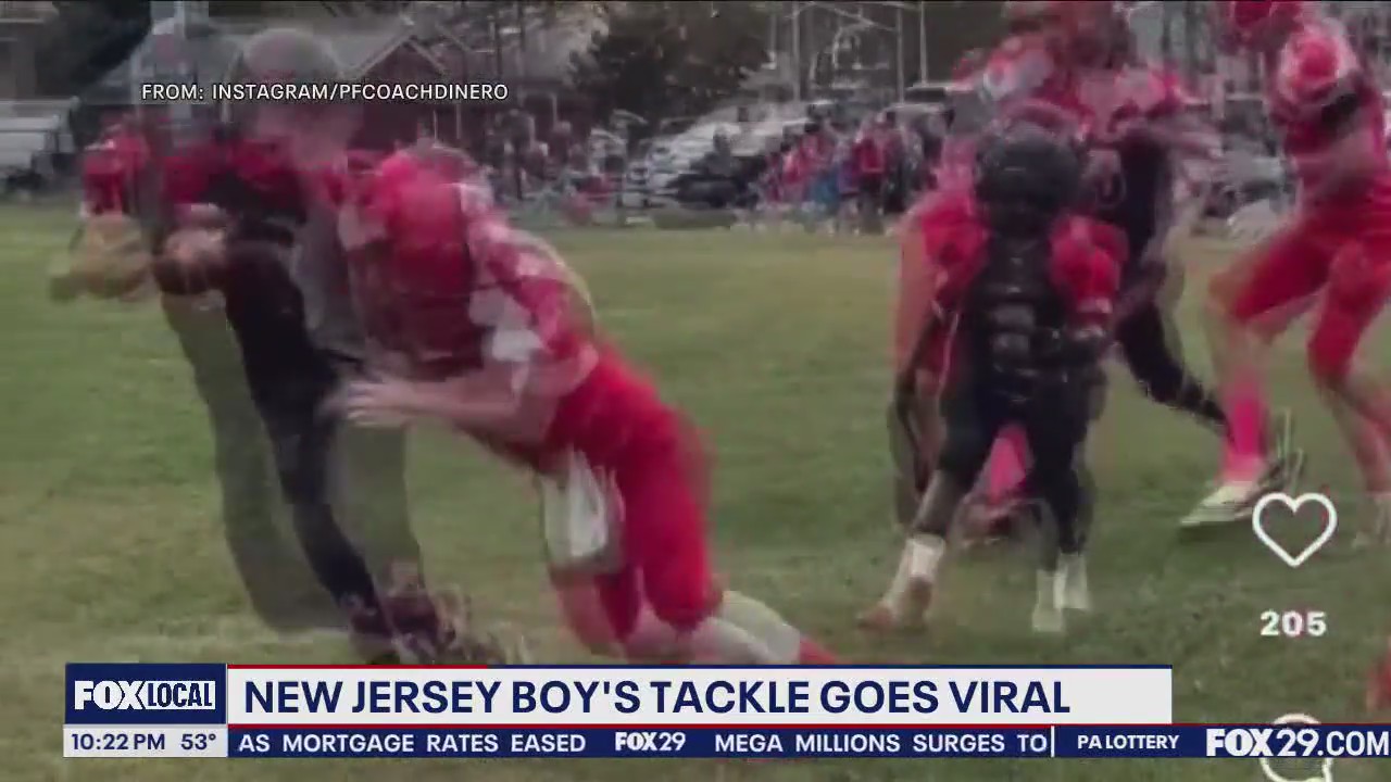 Watch: New Jersey boy's tackle goes viral