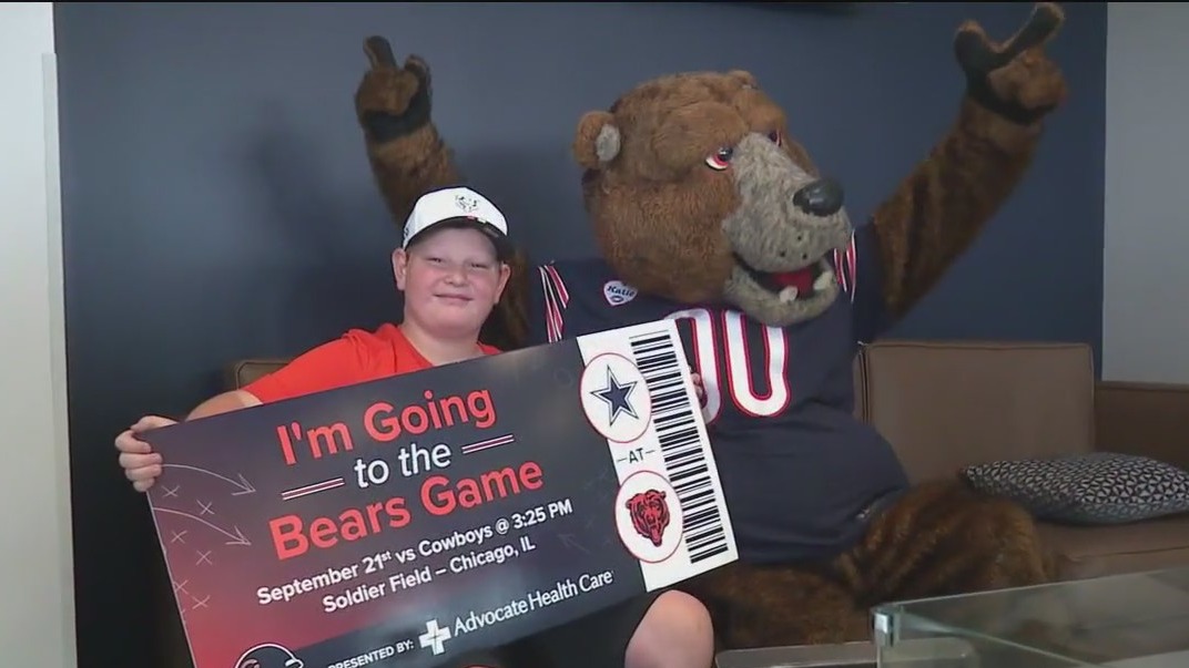 Bears fan’s dream day comes true at training camp