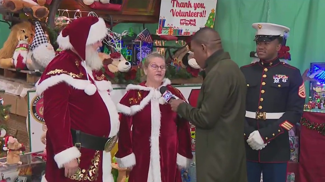 Santa and Mrs. Claus on Toys for Tots