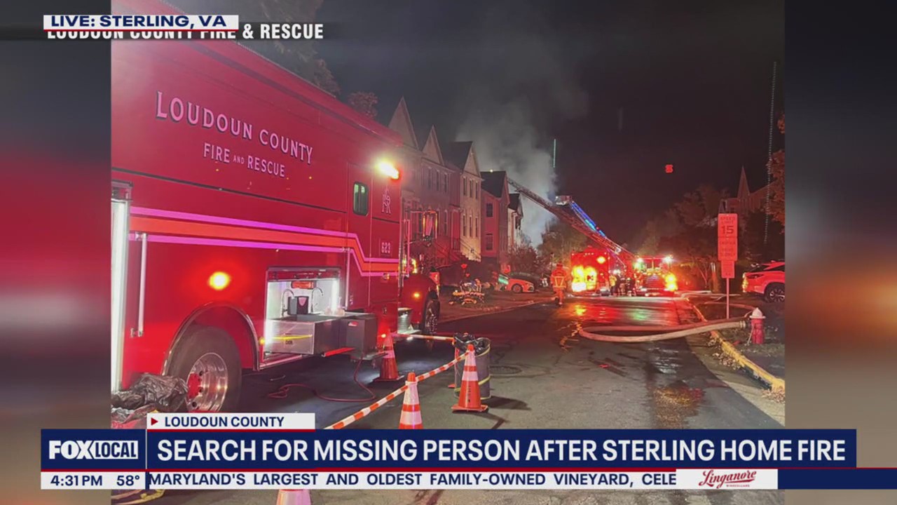 Search for missing person after fire