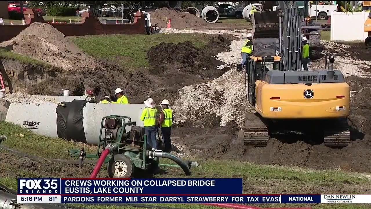 Eustis bridge berm collapses, crews build permanent fix