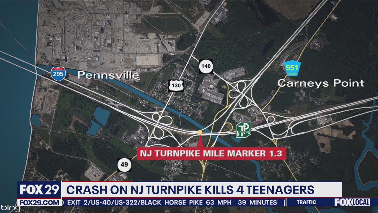 4 killed in NJ Turnpike crash in Carneys Point Township