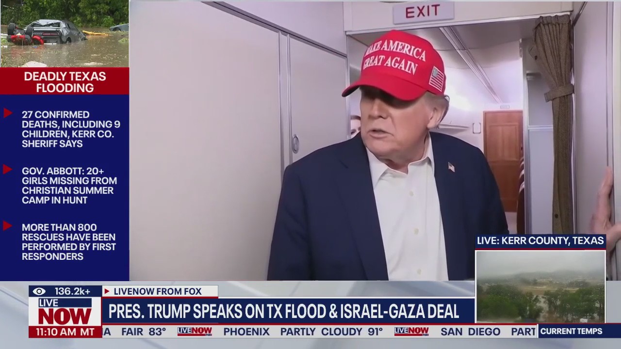 President Trump speaks on Air Force One