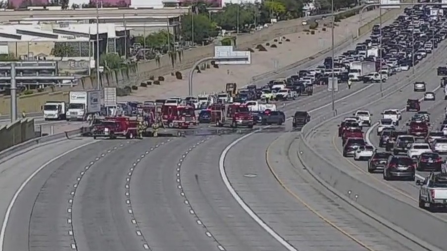 Loop 101 westbound closed for truck fire