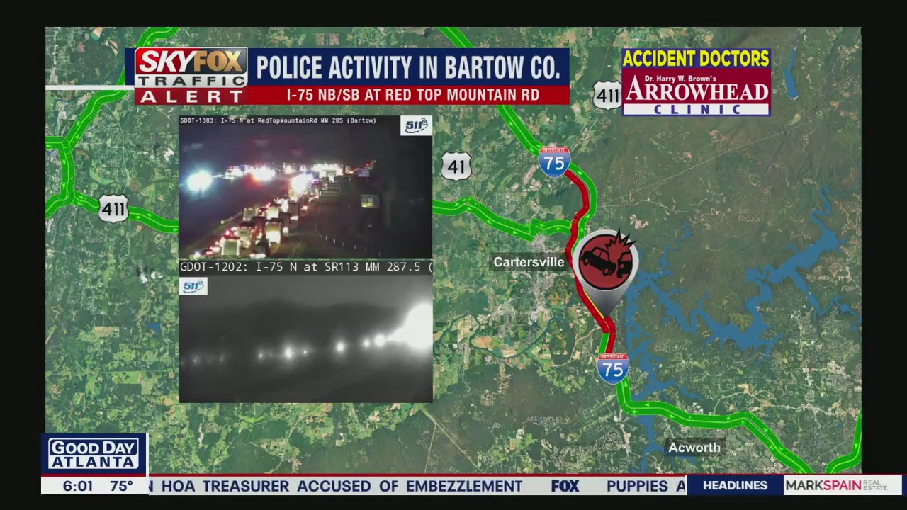 Interstate 75 closure in Bartow County