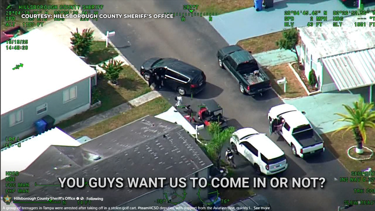 Florida teens arrested after taking off in stolen golf cart: HCSO