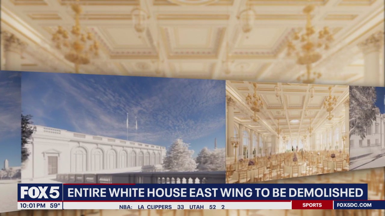 Entire East Wing of White House to be demolished for Trump's ballroom