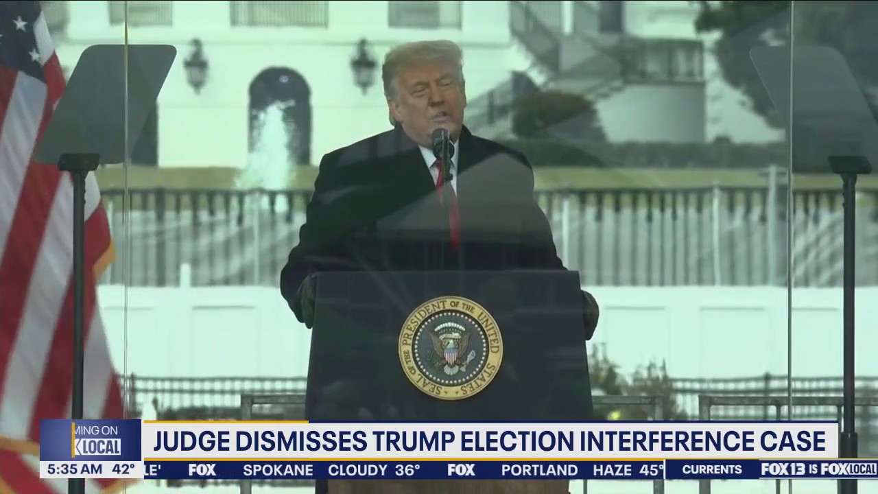 Judge dismisses Trump election interference case
