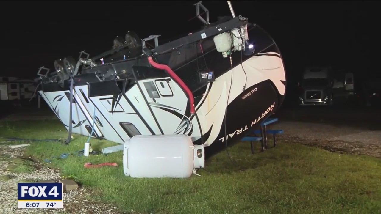 Las tormentas severas anulan las RV durante la noche en Sanger