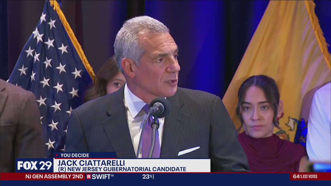 NJ governor's race: Jack Ciattarelli speaks after AP projects Mikie Sherrill win