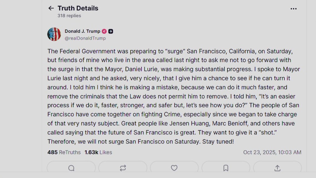 San Francisco Bay Area immigration operation canceled for now: White House