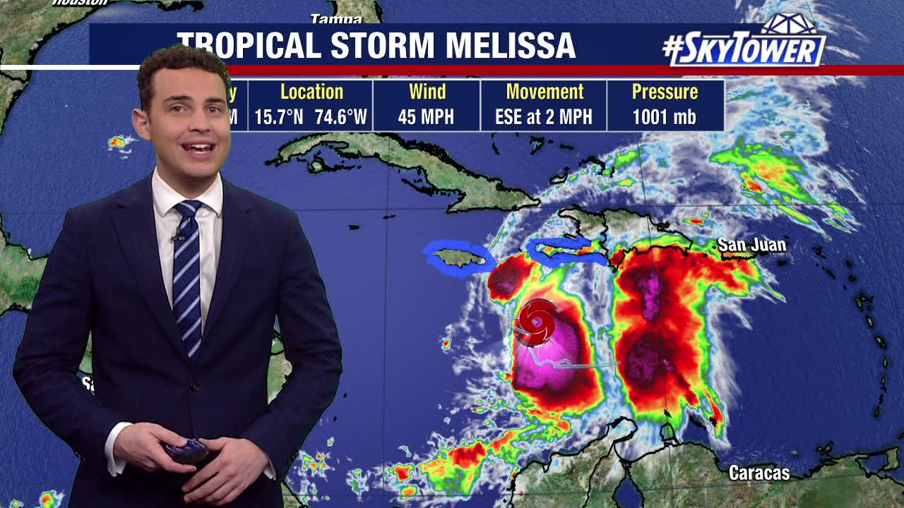 Tropical Storm Melissa maintains its strength