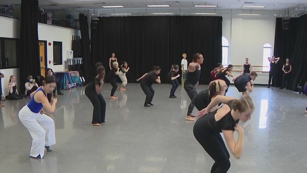 Local dancers sharing space with visiting dance company
