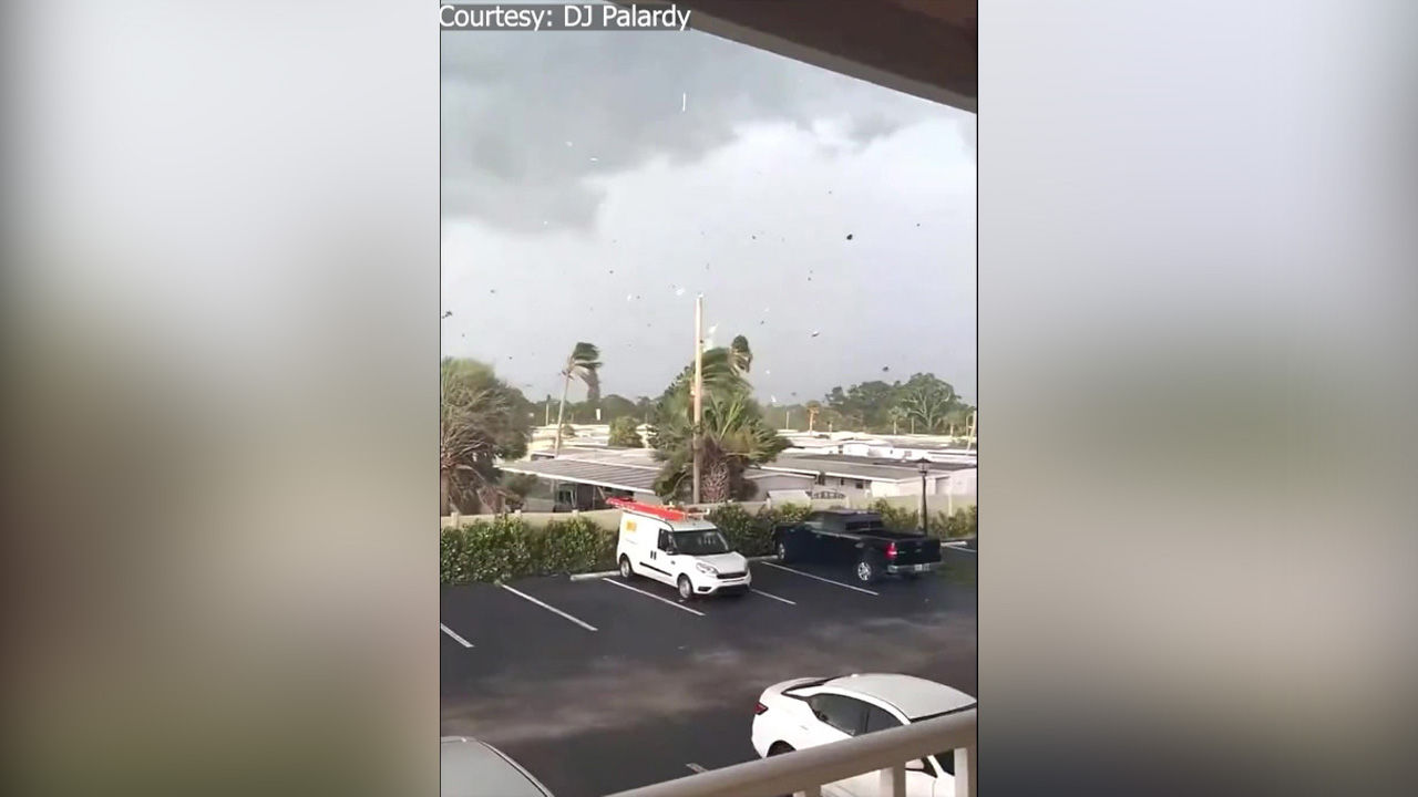 Tornado send debris flying