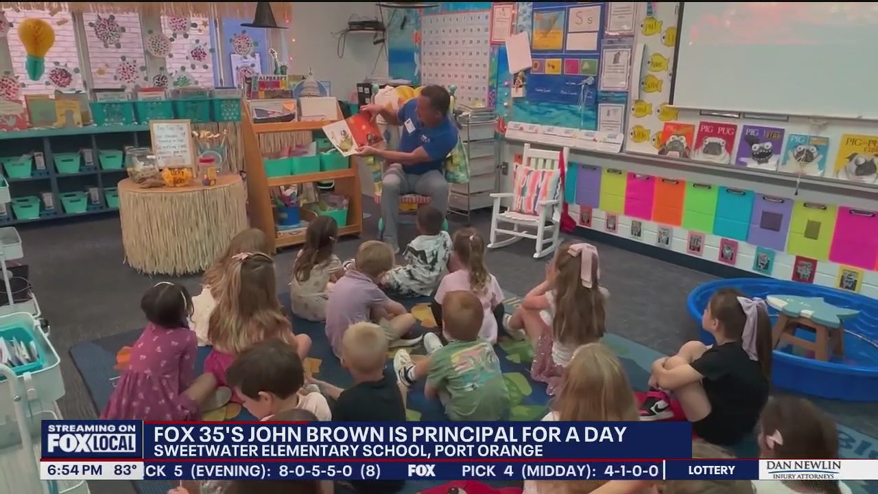 FOX 35's John Brown participates in 'Principal for a Day' program