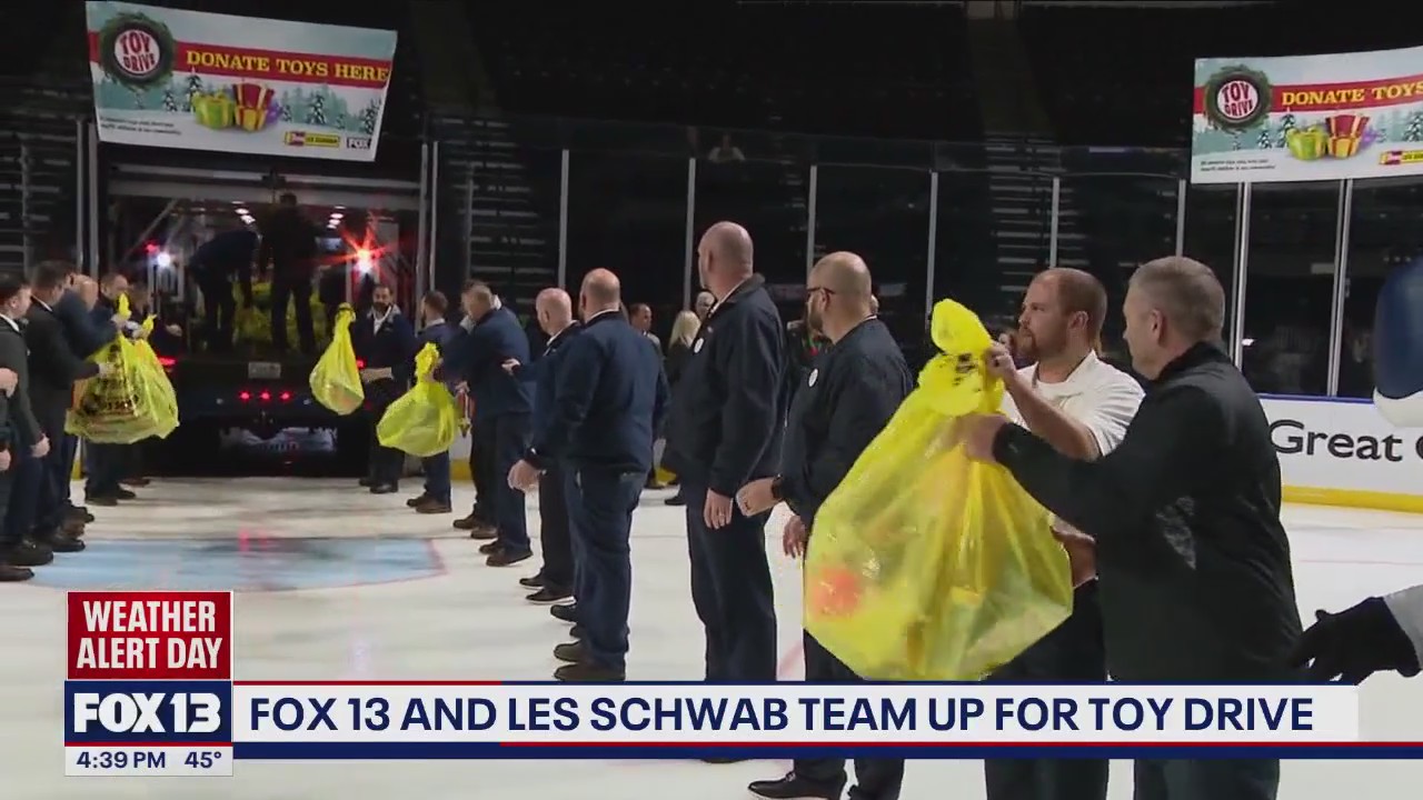 Last day of FOX 13 Les Schwab toy drive