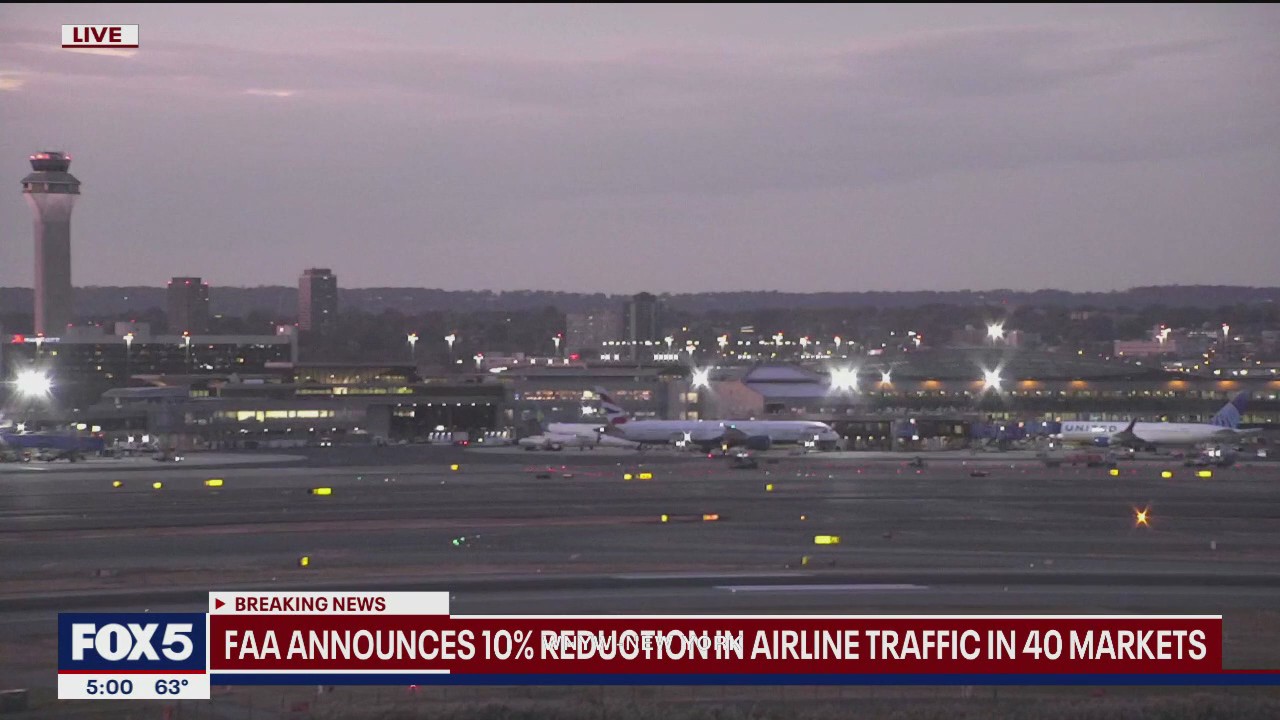 FAA: 10% traffic reduction in airline traffic