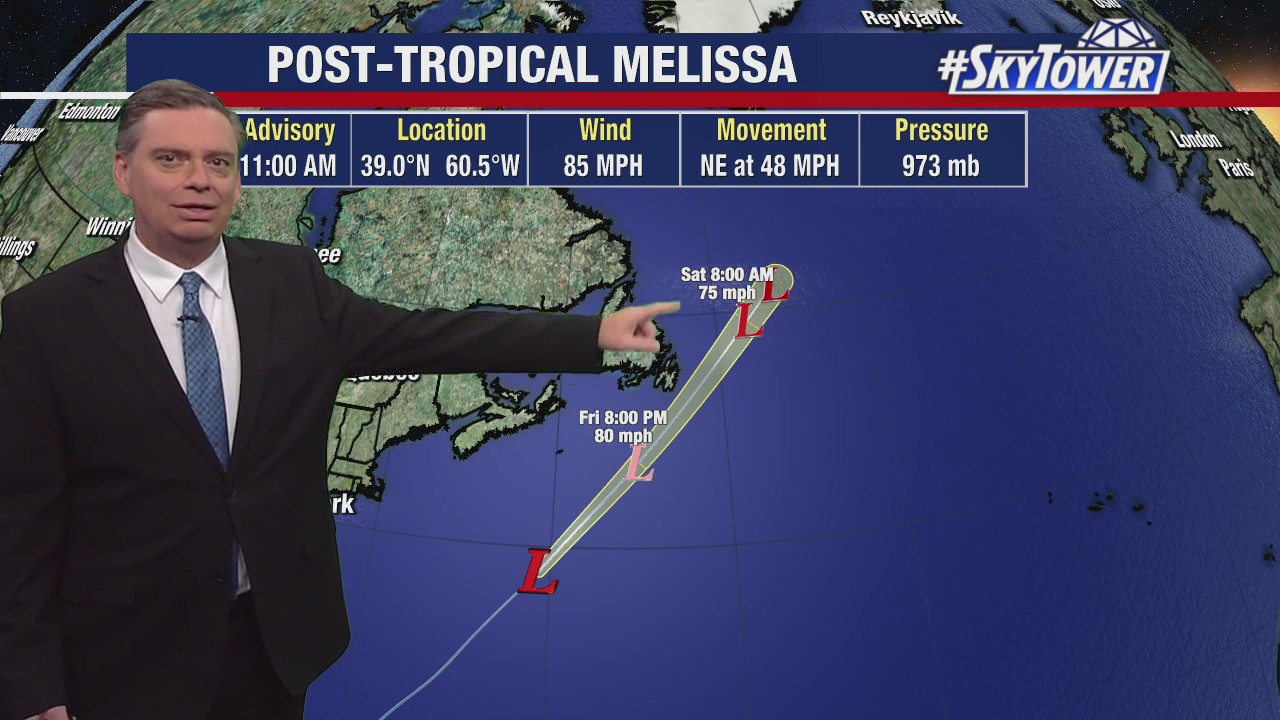 Melissa becomes a post-tropical storm