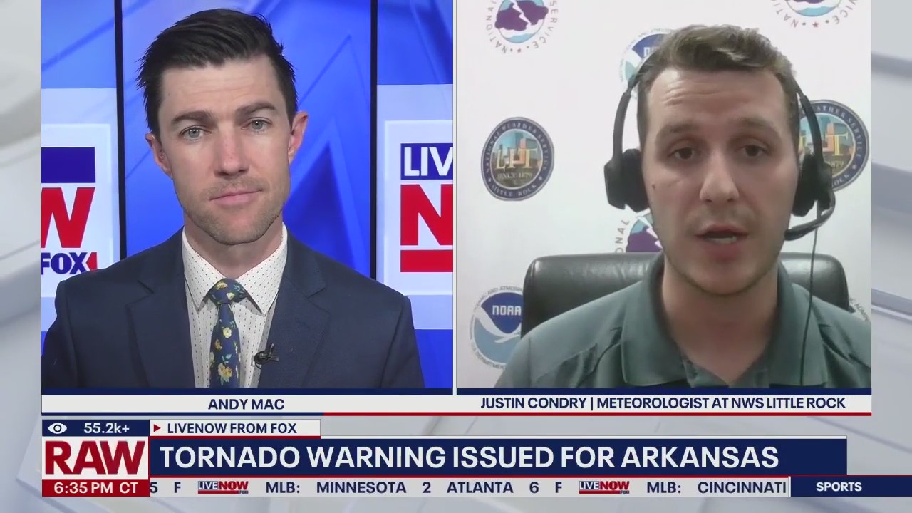 Tornado warning issued for parts of Arkansas Sunday
