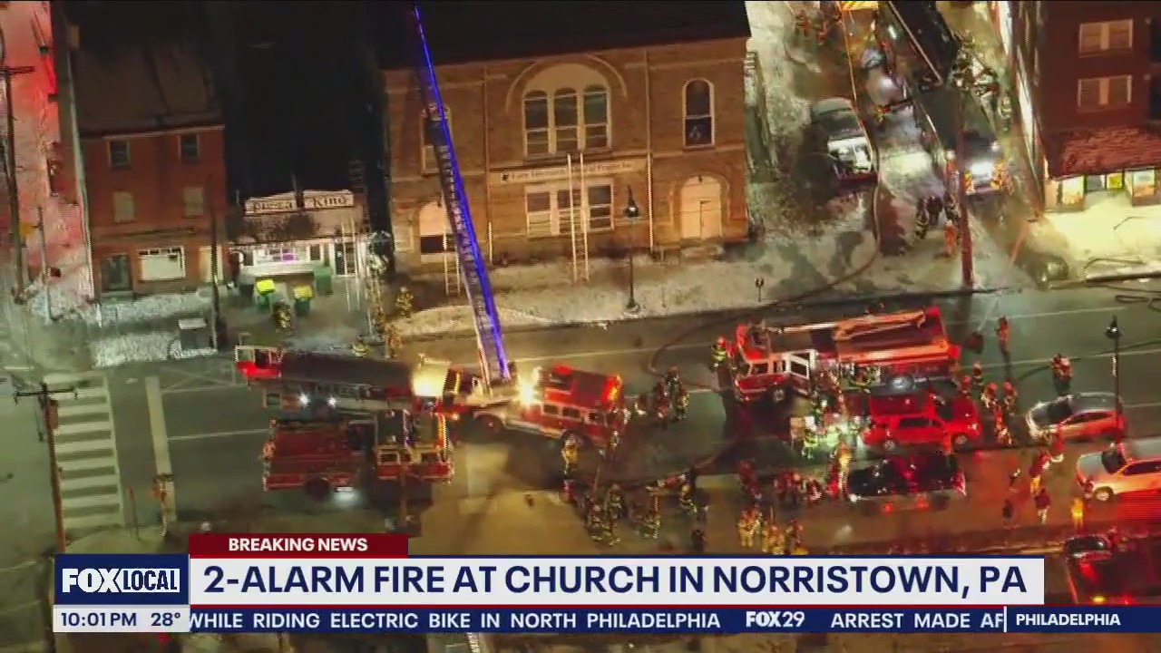 Large fire at church in Norristown