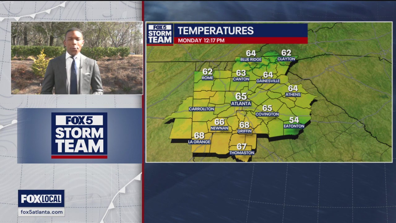 Monday midday weather forecast