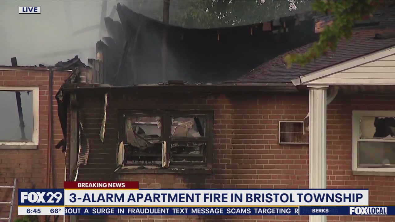 3-alarm fire rips through apartment building in Bristol