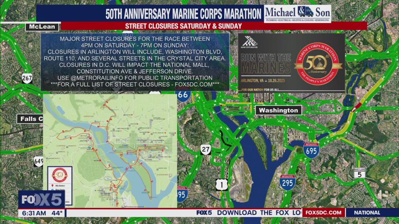 Marine Corps Marathon, Howard University Homecoming road closures