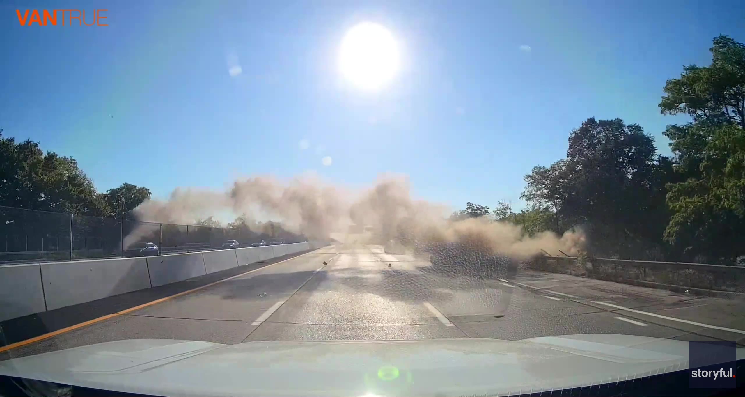 WATCH: Car flies over busy highway