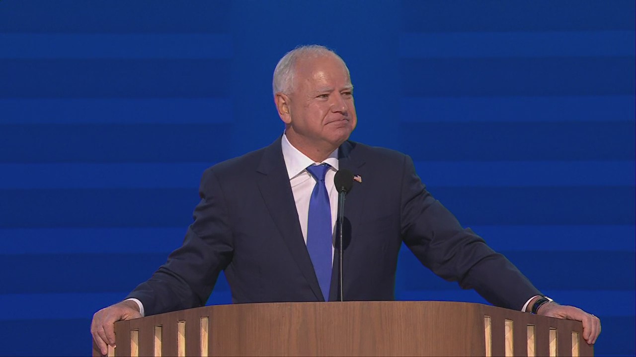 Tim Walz accepts Democratic nomination for vice president in DNC speech
