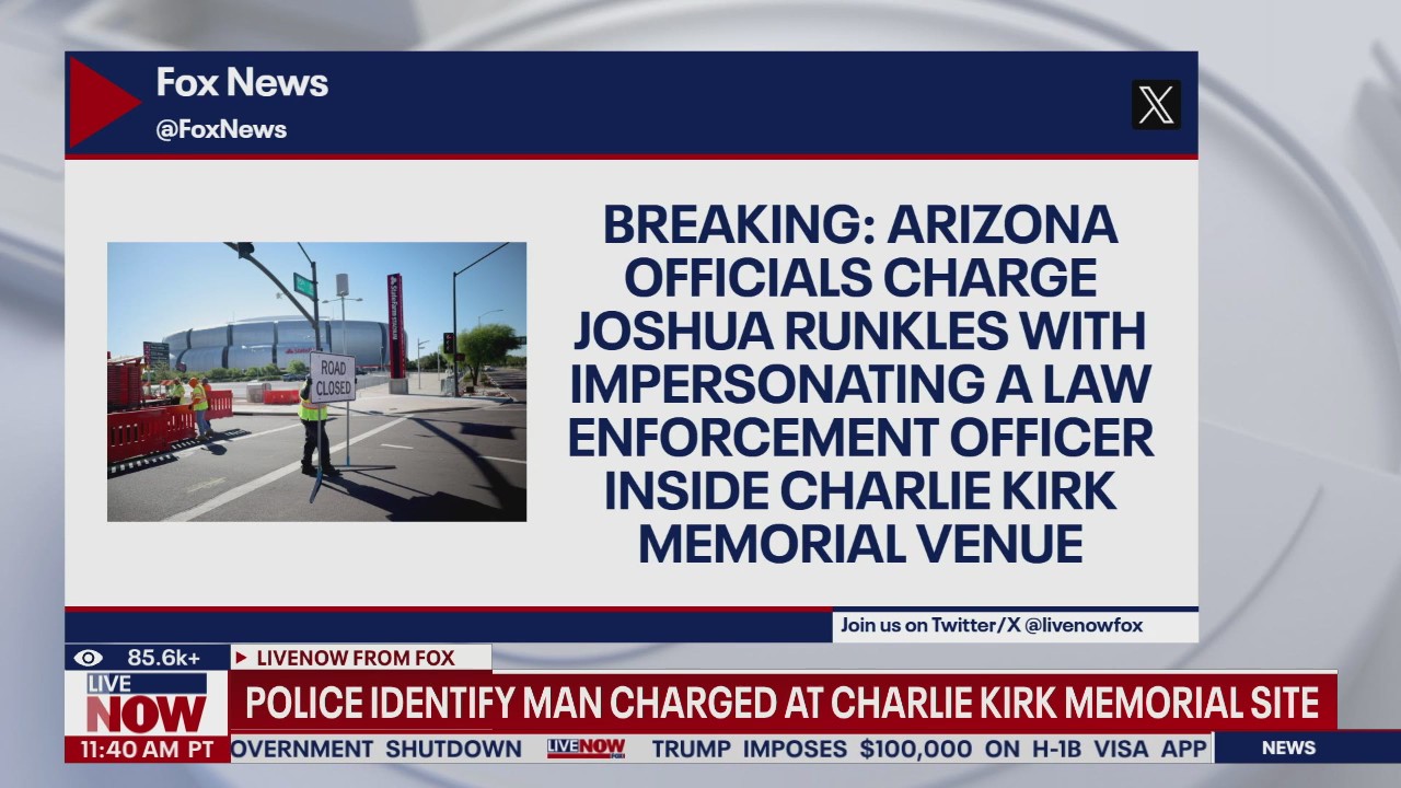 BREAKING: Police ID man charged at Kirk memorial site