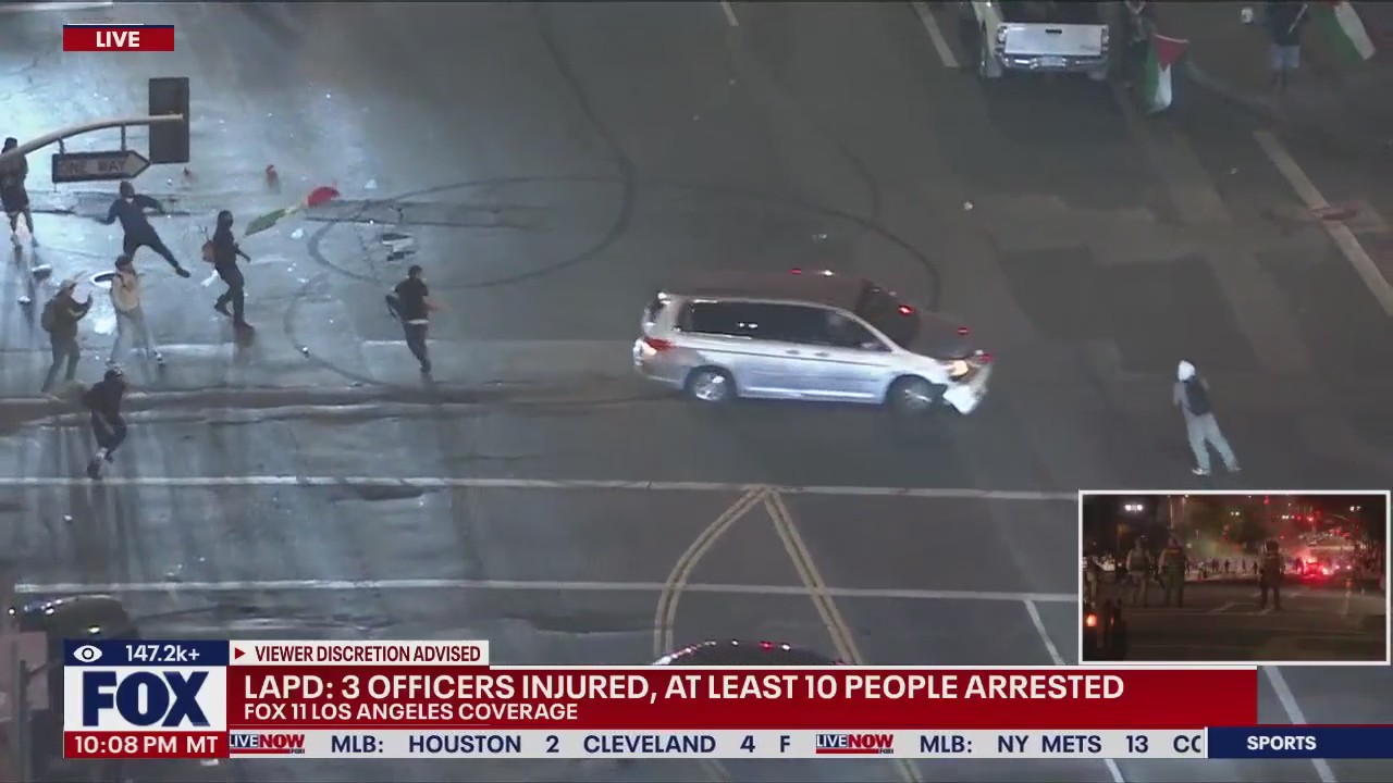 "Erratic" driver seen in downtown LA protest area