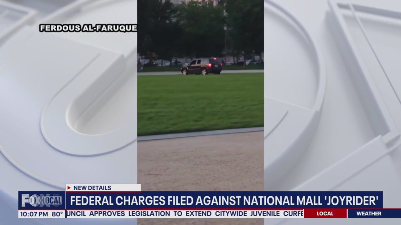 Federal charges filed against man accused of joyride on National Mall