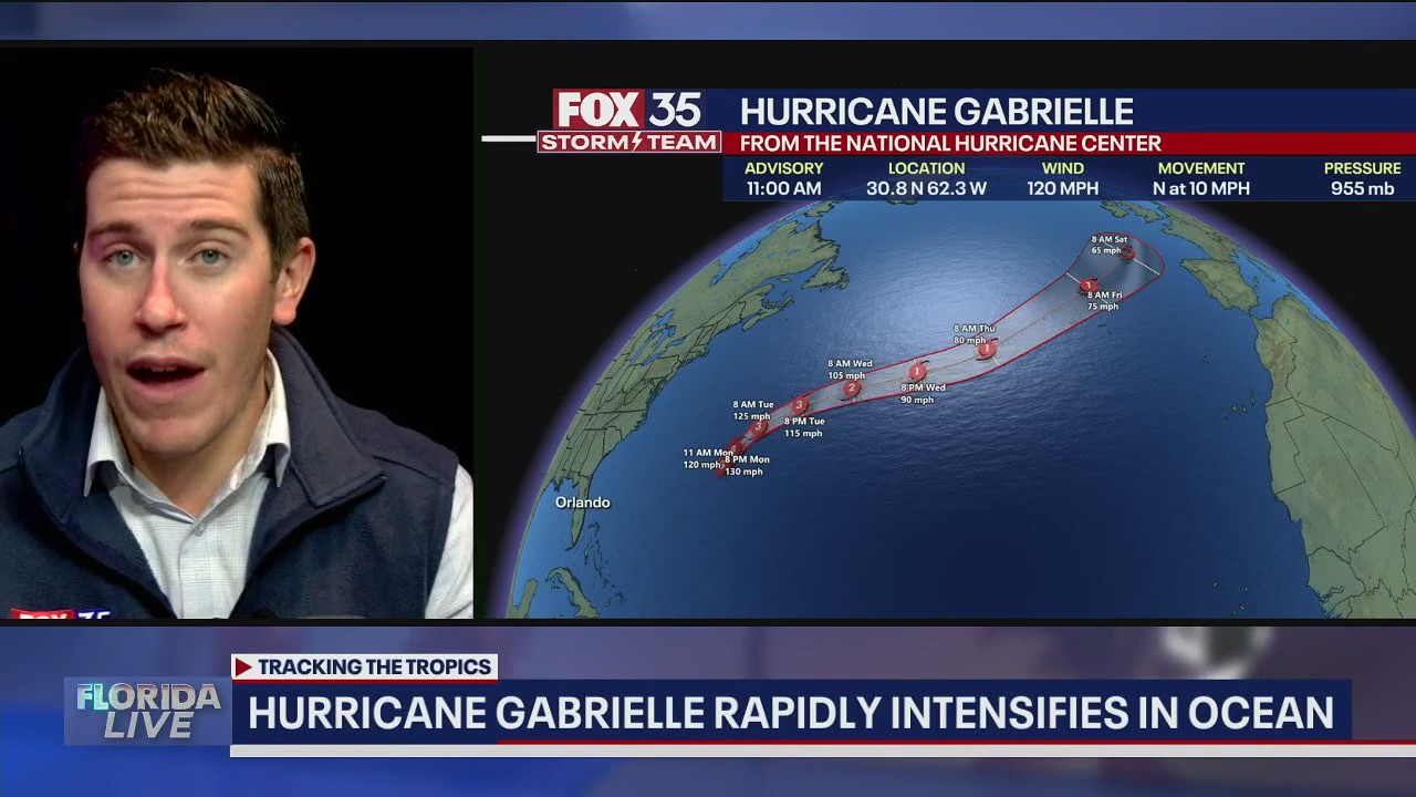 Hurricane Gabrielle rapidly intensifies in the Atlantic