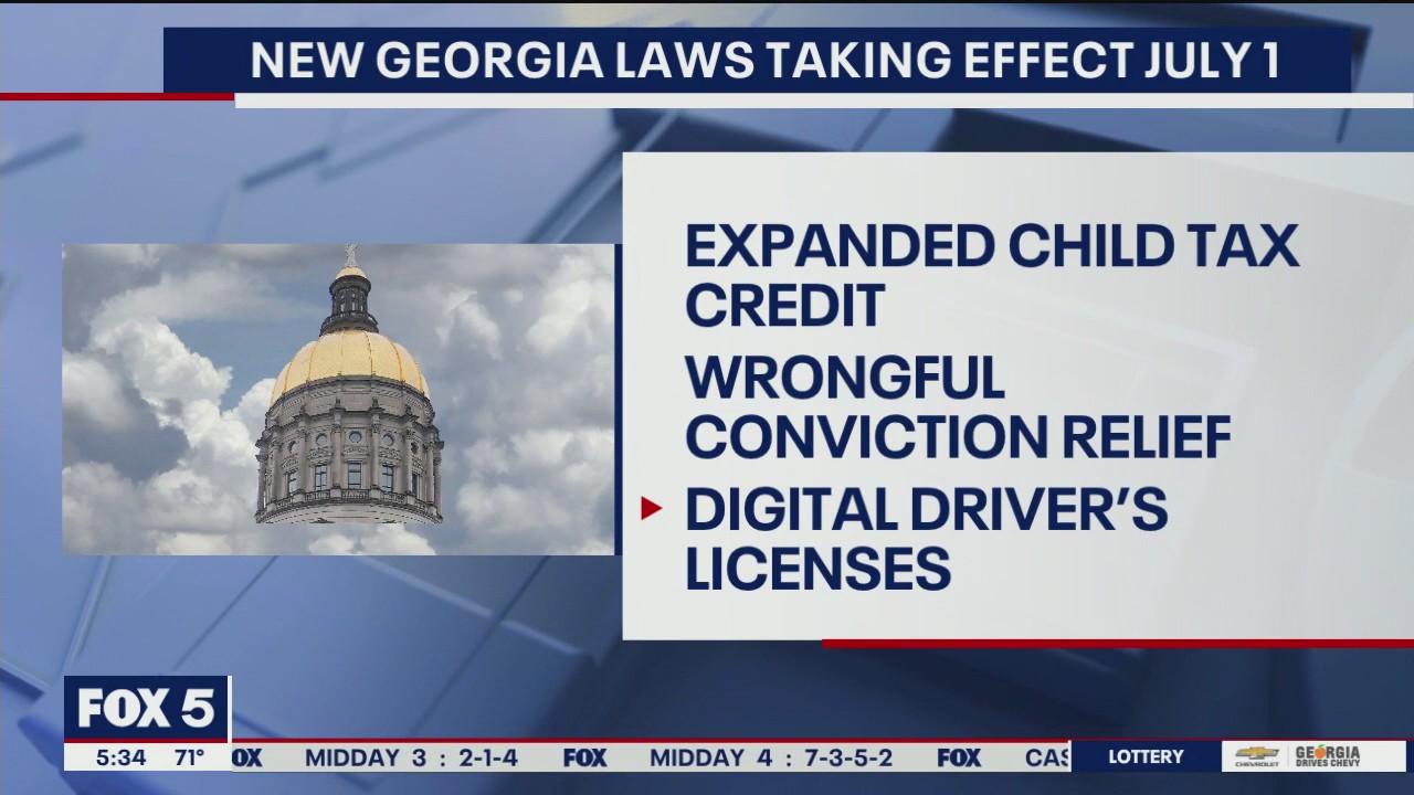 New Georgia laws on July 1, 2025