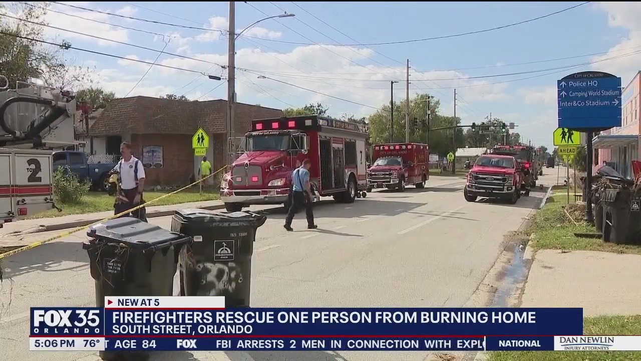 Orlando firefighters rescue 1 from burning home