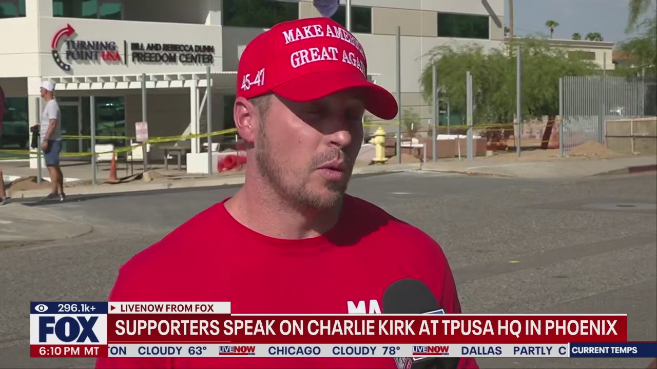 Charlie Kirk’s death: Supporters gather at TPUSA HQ