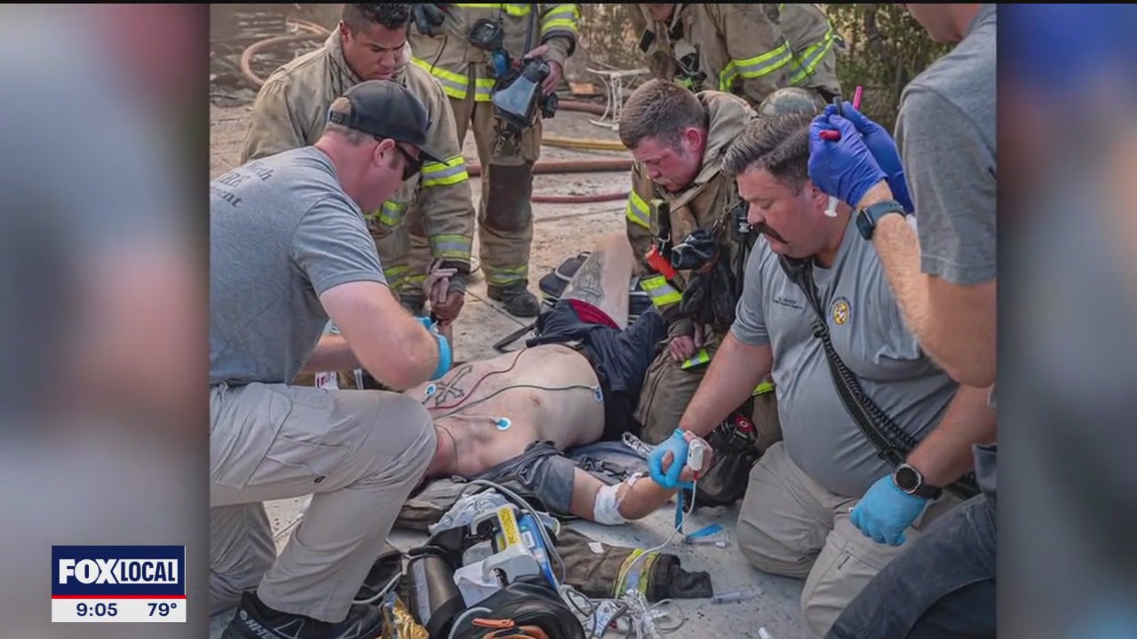 Firefighter survives collapse, focused on newborn son