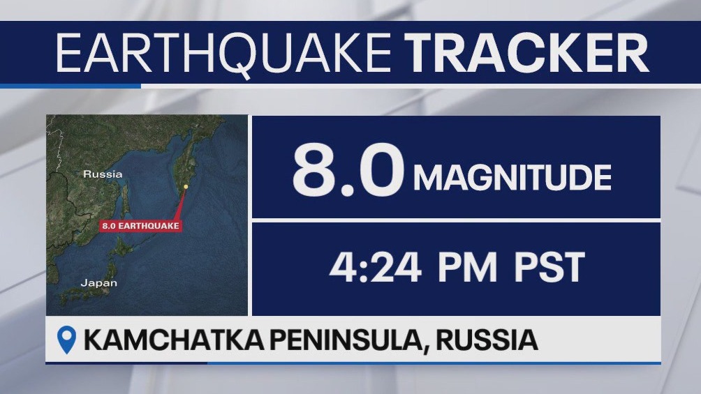 8.0 earthquake near Russia